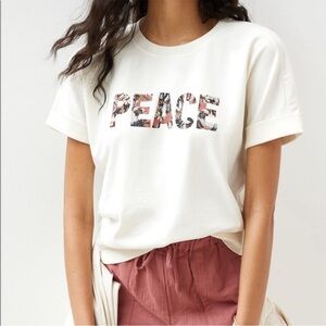 Anthropologie PEACE short sleeve top S only wore a couple of times 🍁